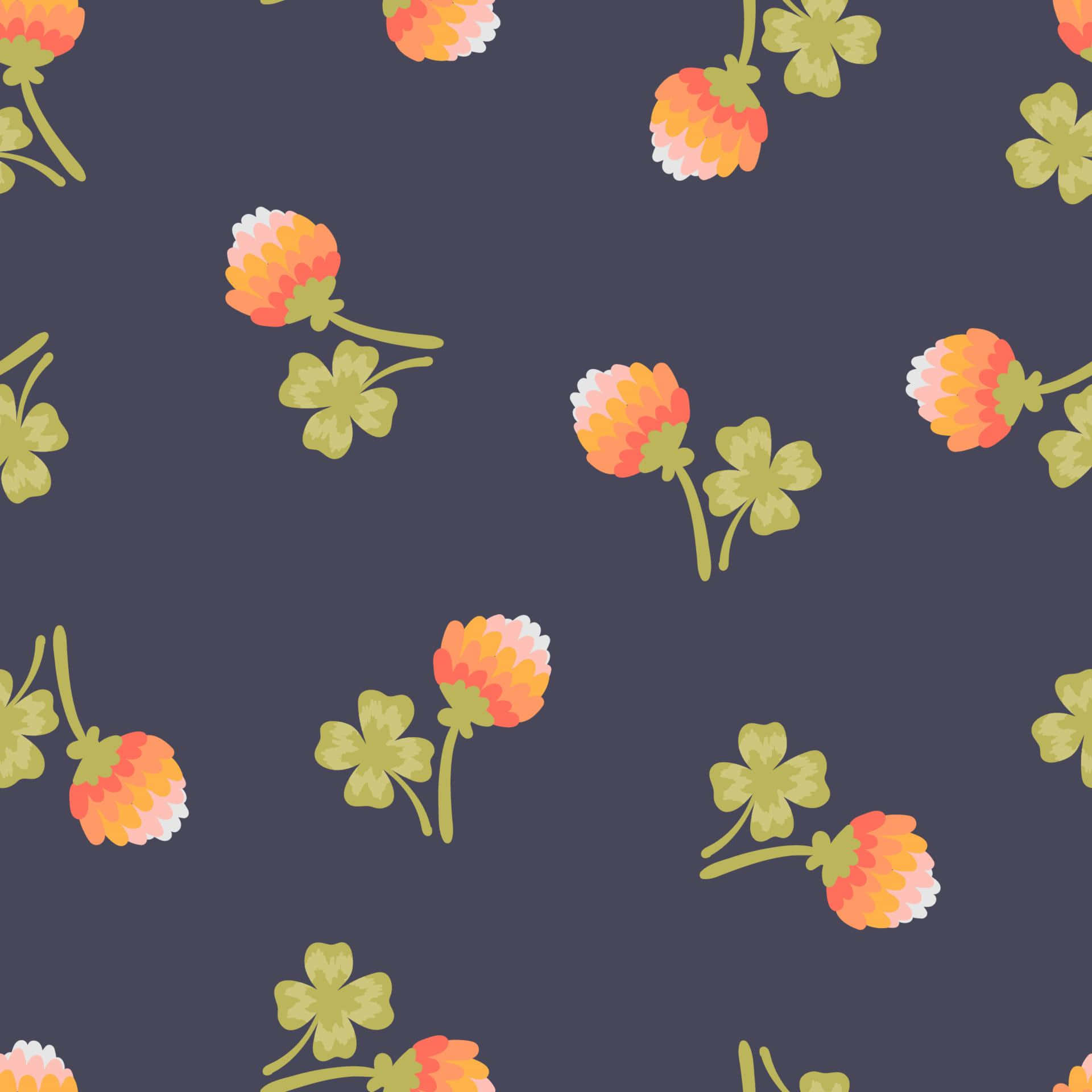 Floral Shamrock Pattern Background Wallpaper