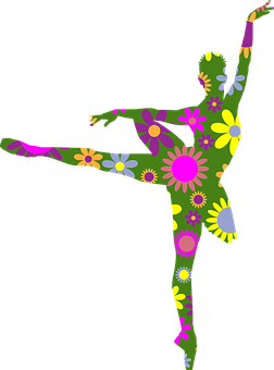 Floral Silhouette Dancer PNG