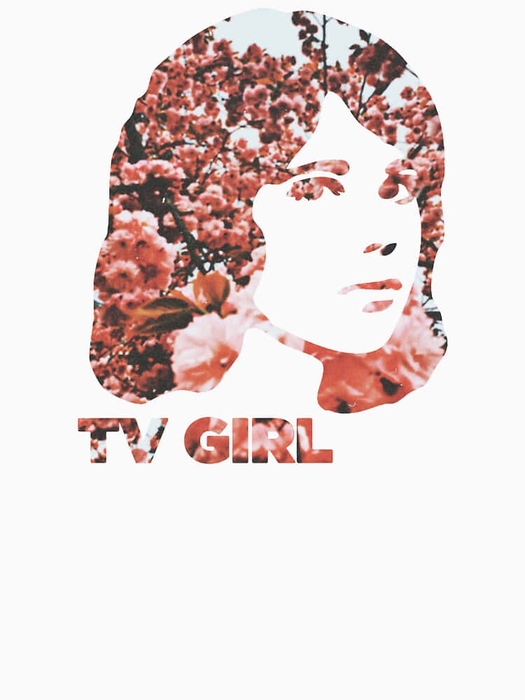 Floral Silhouette T V Girl Wallpaper