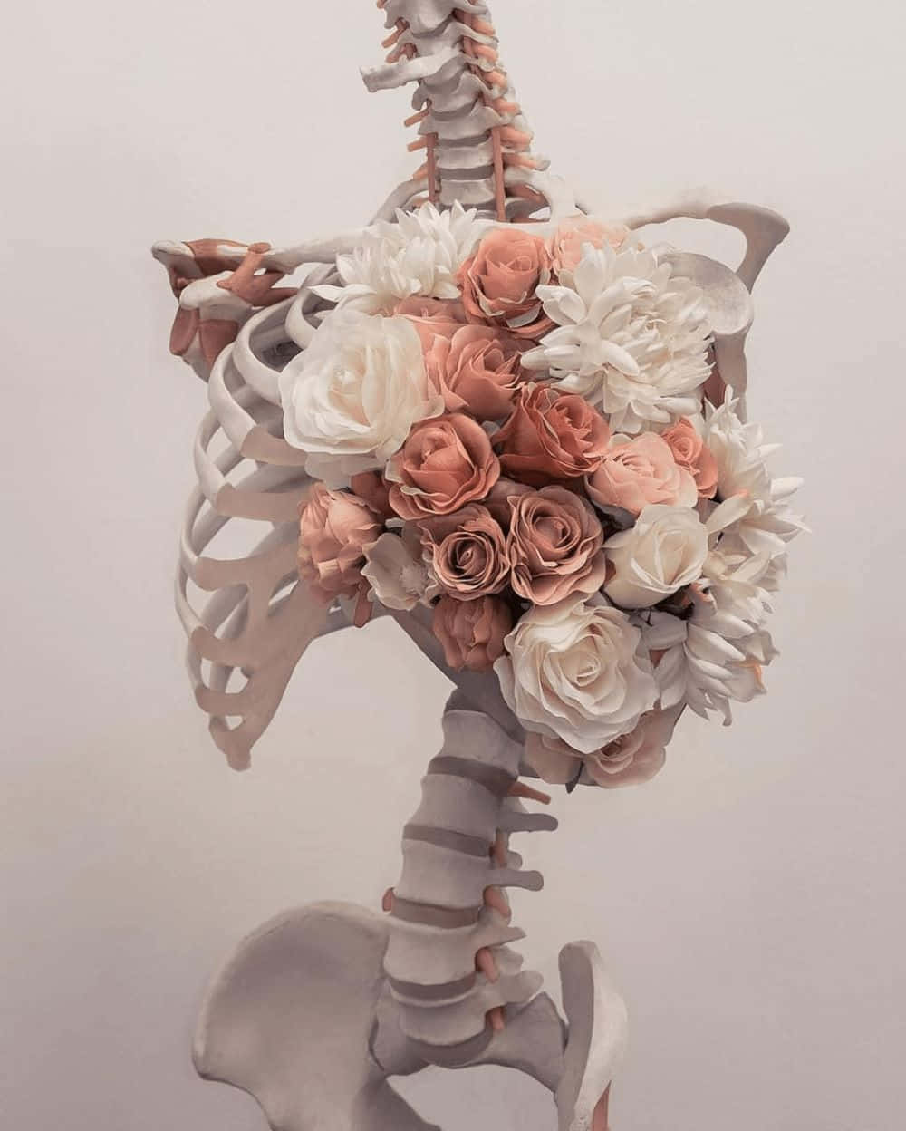 Floral Skeleton Artwork Wallpaper