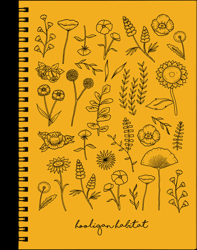 Floral Sketch Cover Notebook PNG
