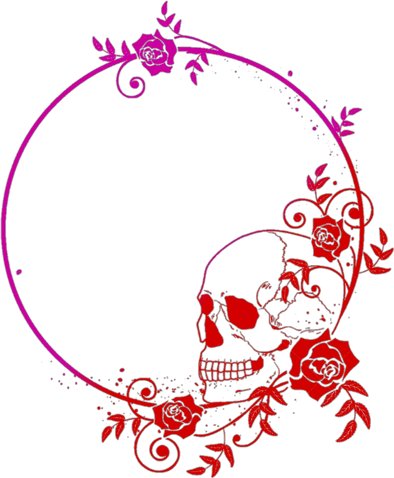 Floral Skull Artwork.png PNG