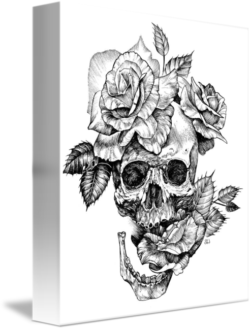 Floral Skull Artwork PNG