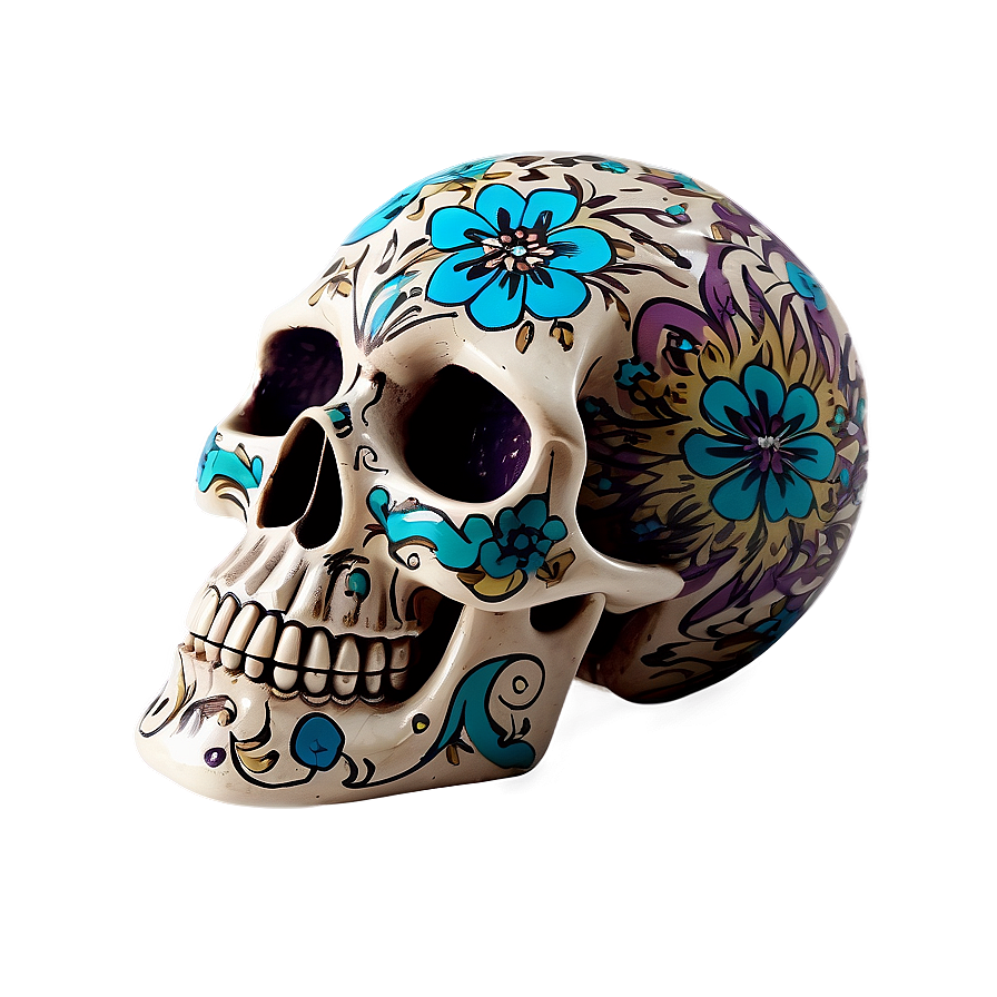 Floral Skull Decoration Png C PNG