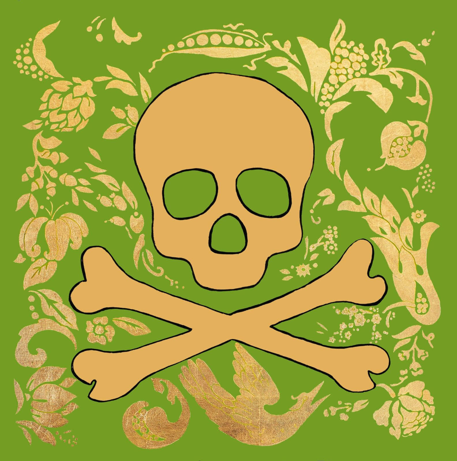 Floral Skulland Crossbones Jolly Roger Wallpaper