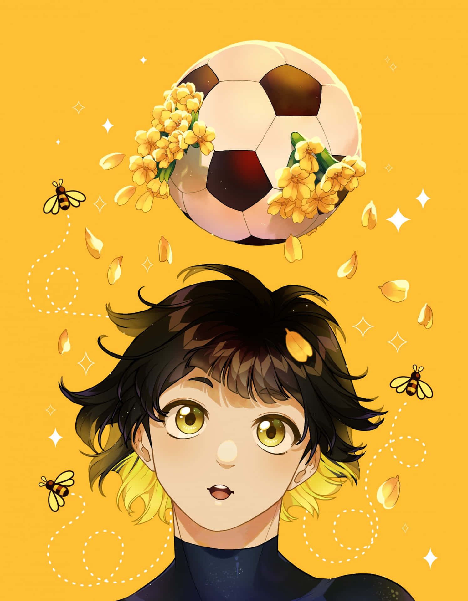 Floral Soccer Dream Artwork Wallpaper