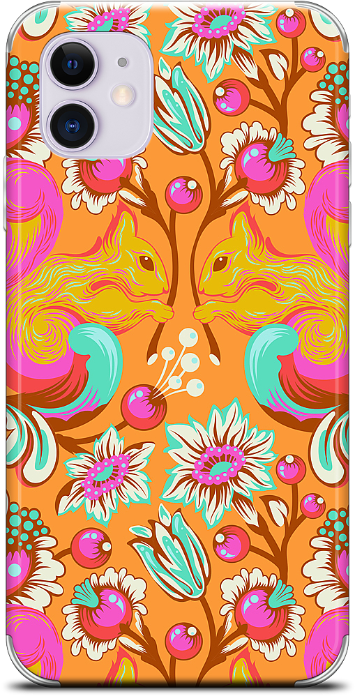 Floral Squirrel Pattern Phone Case PNG