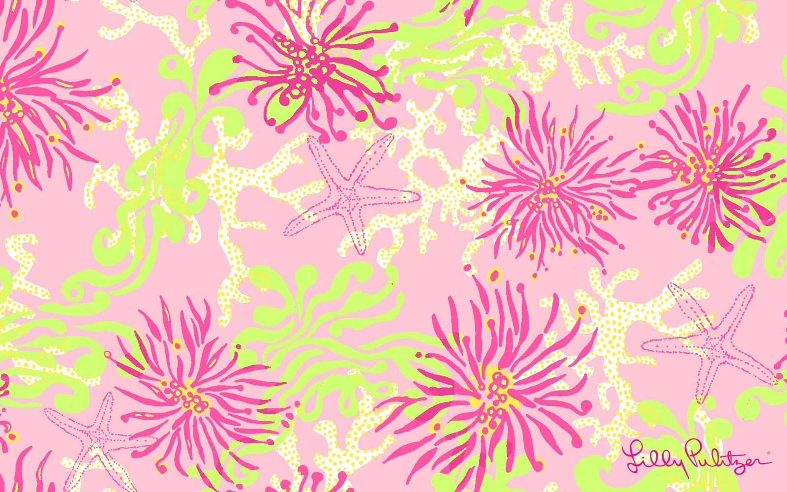Floral Starfish Lilly Pulitzer Desktop Wallpaper
