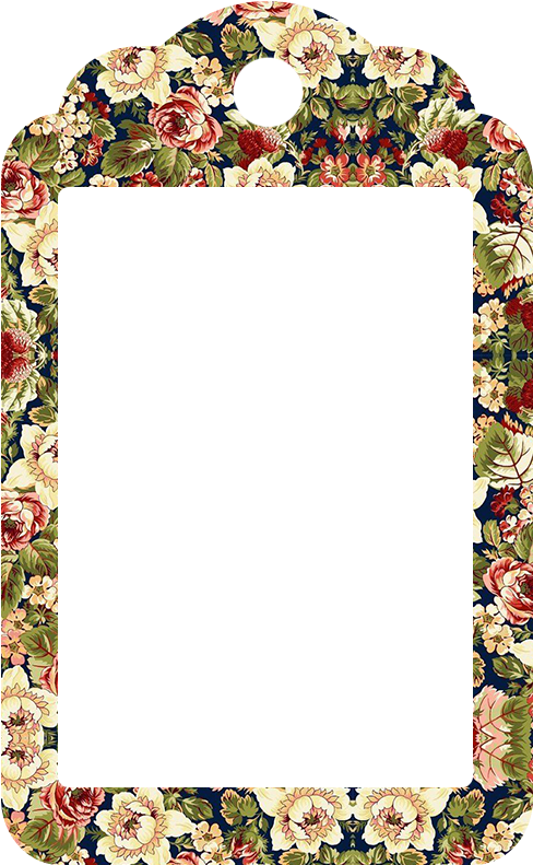 Floral Tag Template Design PNG