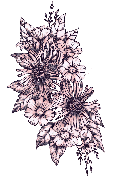 Floral Tattoo Design Illustration PNG