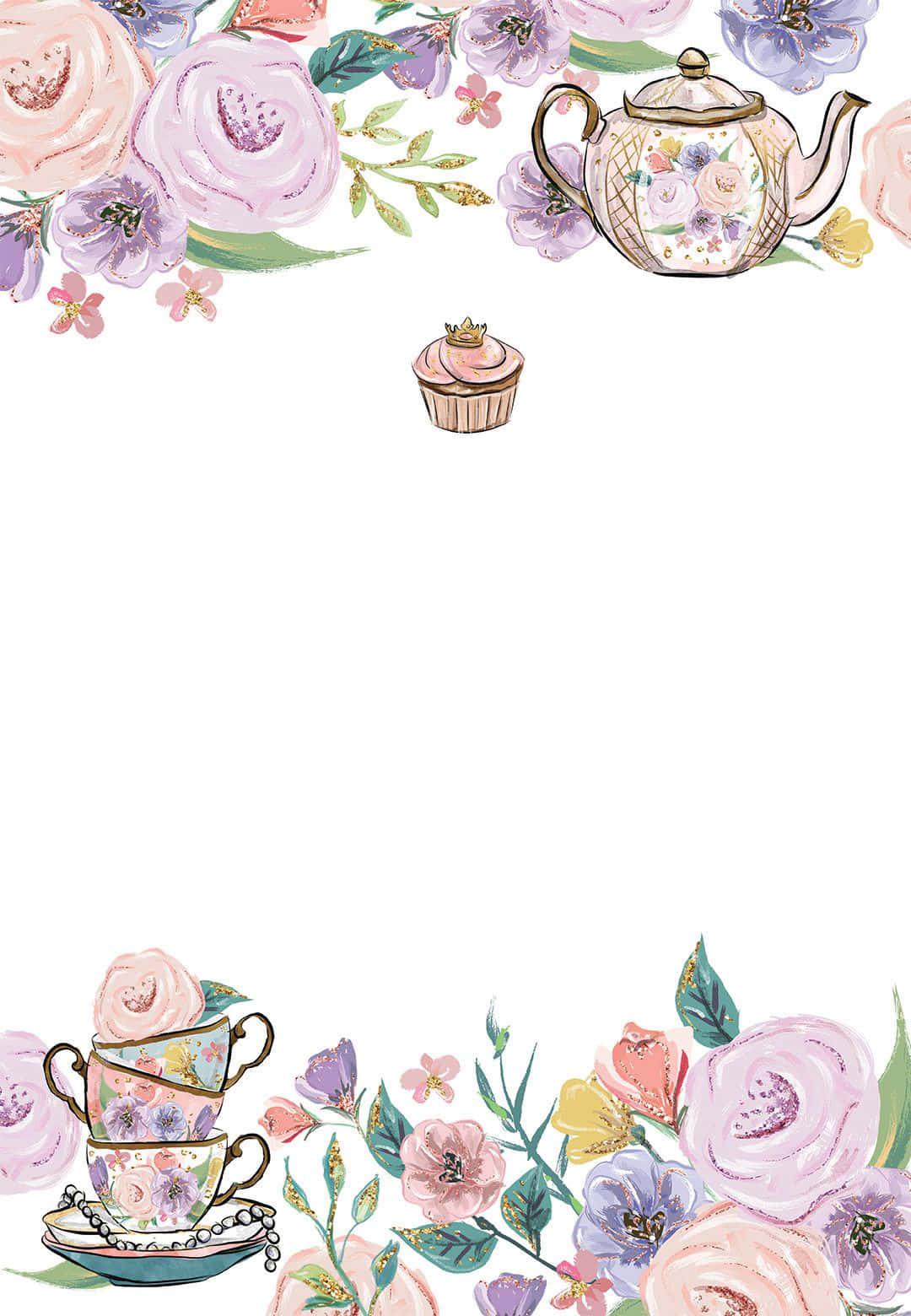 Caption: Aromatic Floral Tea in a Teacup Wallpaper