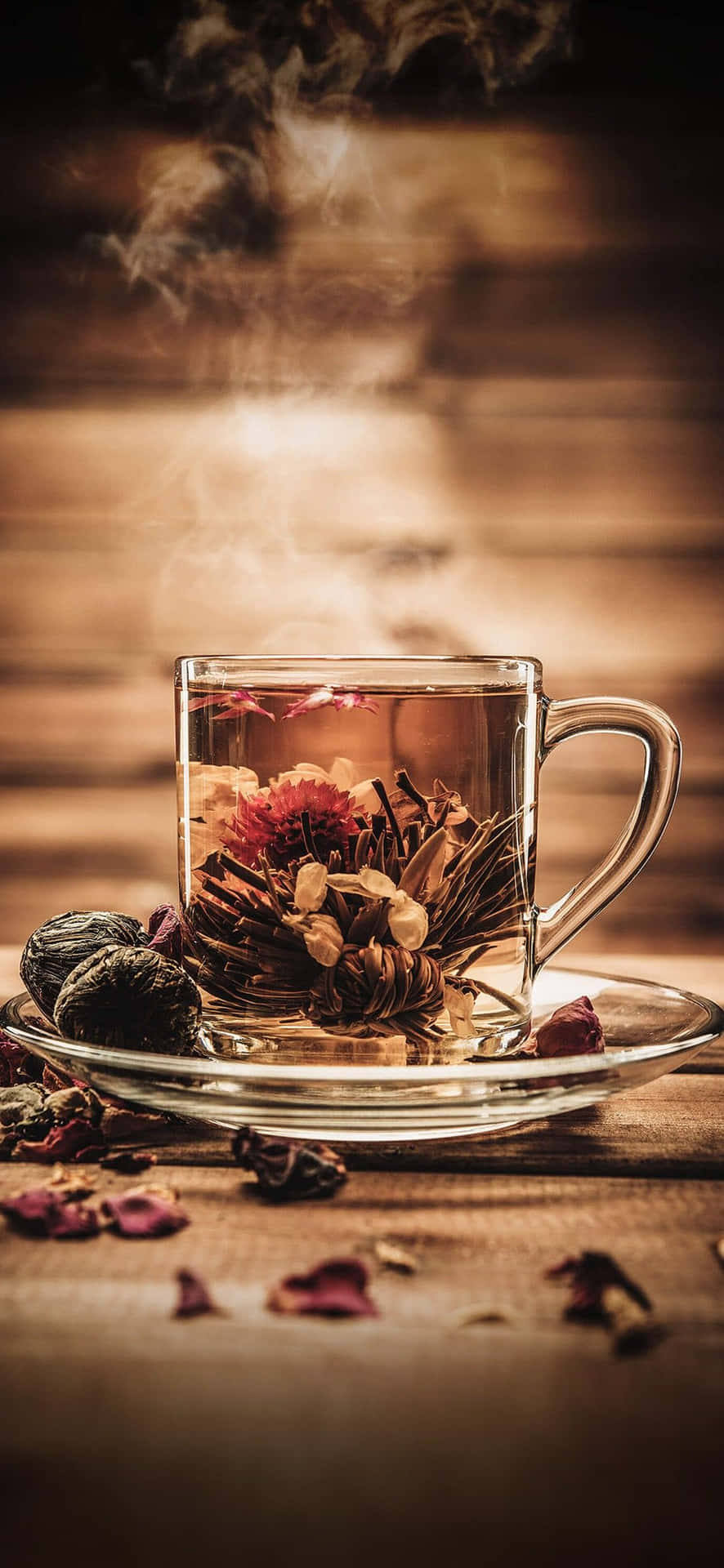A Delightful Floral Tea Experience Wallpaper