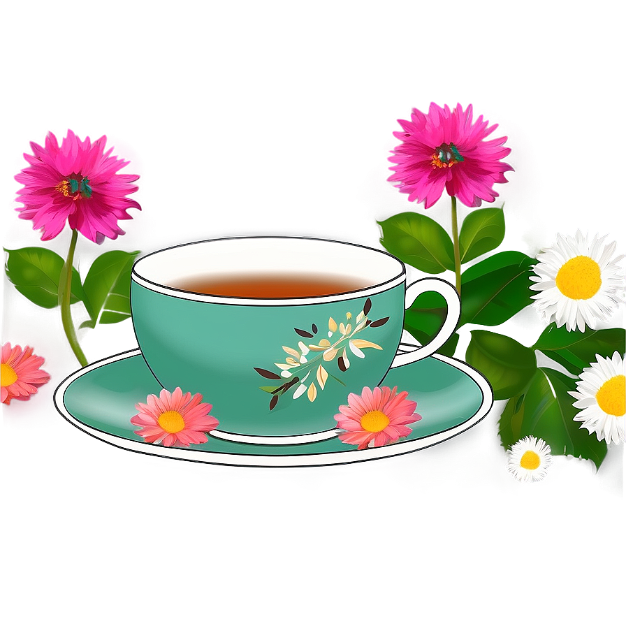 Download Floral Tea Composition Png 24 | Wallpapers.com