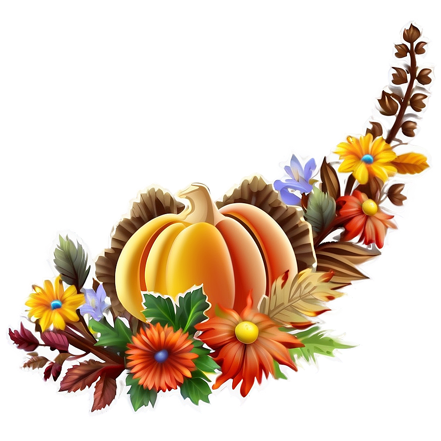 Floral Thanksgiving Border Png 63 PNG