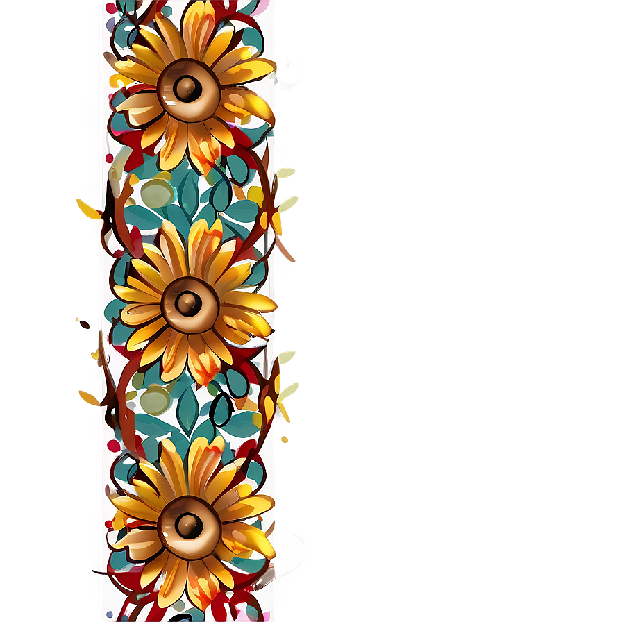 Floral Thanksgiving Border Png 71 PNG