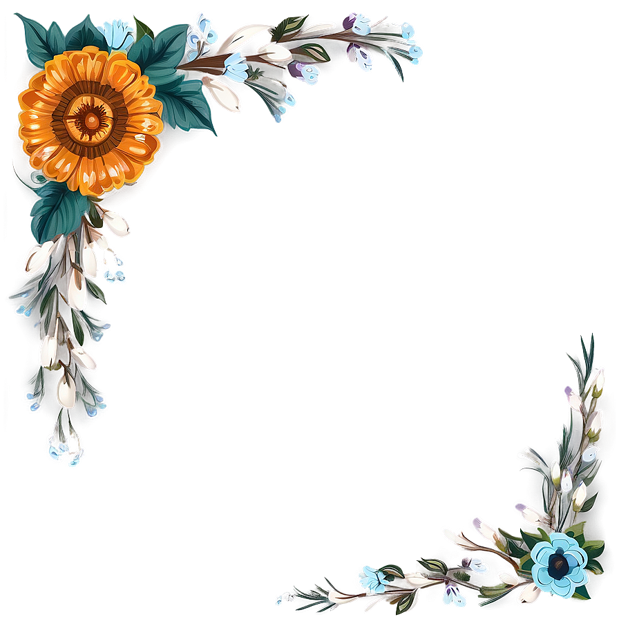 Floral Thanksgiving Border Png 88 PNG