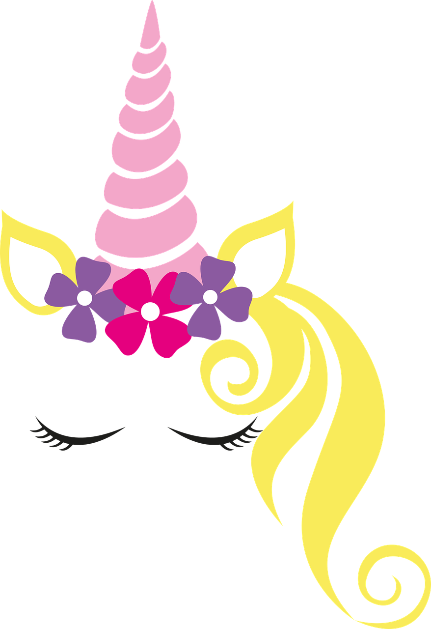 Floral Unicorn Graphic PNG