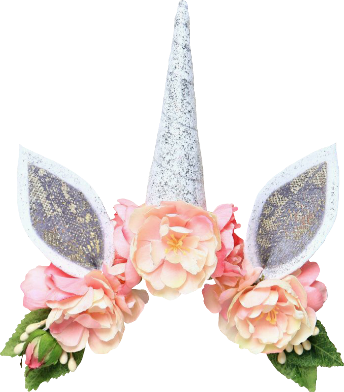 Floral Unicorn Headband Accessory PNG