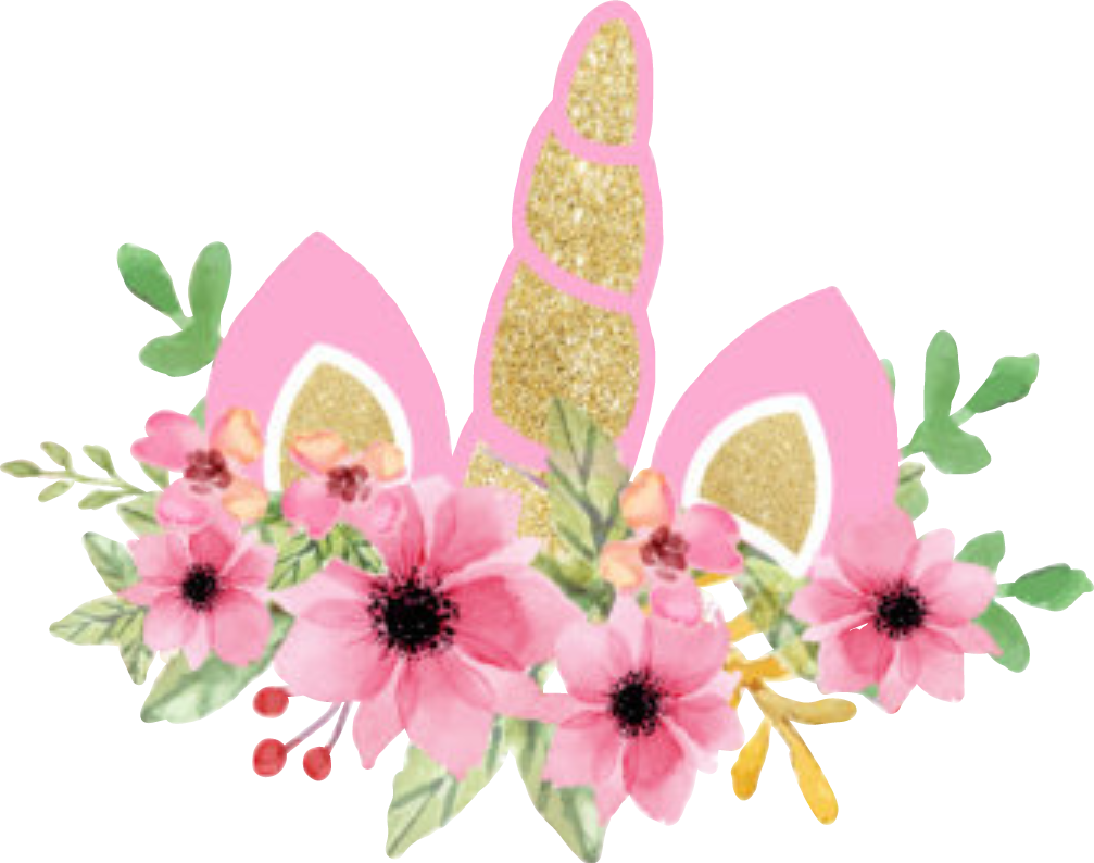 Floral Unicorn Horn Decoration.png PNG