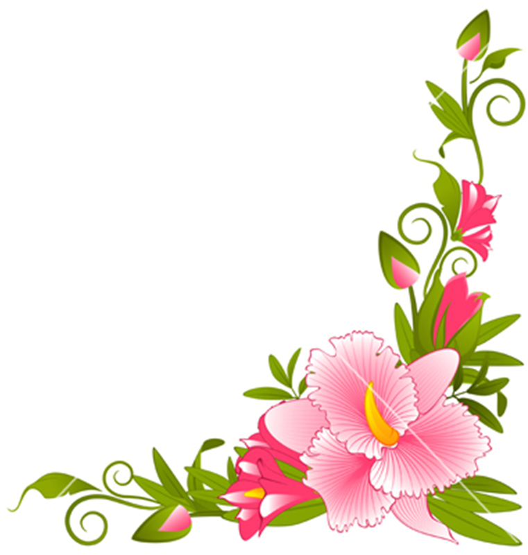 Floral Vector Corner Design PNG