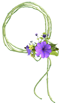 Floral Vine Letter R Design PNG