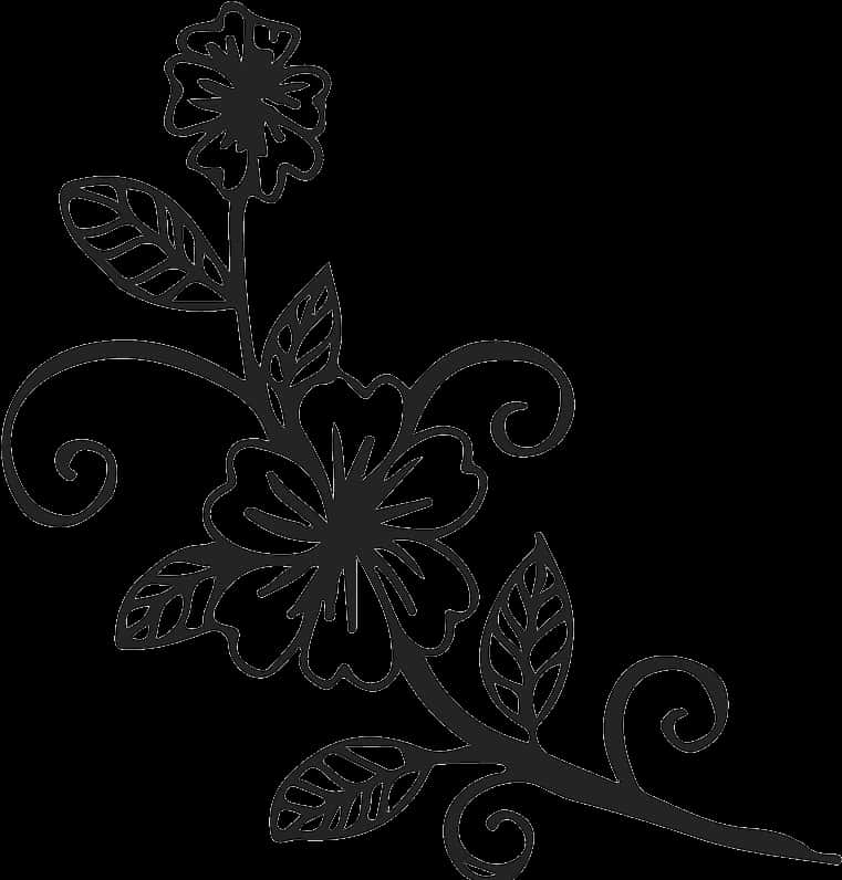 Floral Vine Silhouette Design PNG