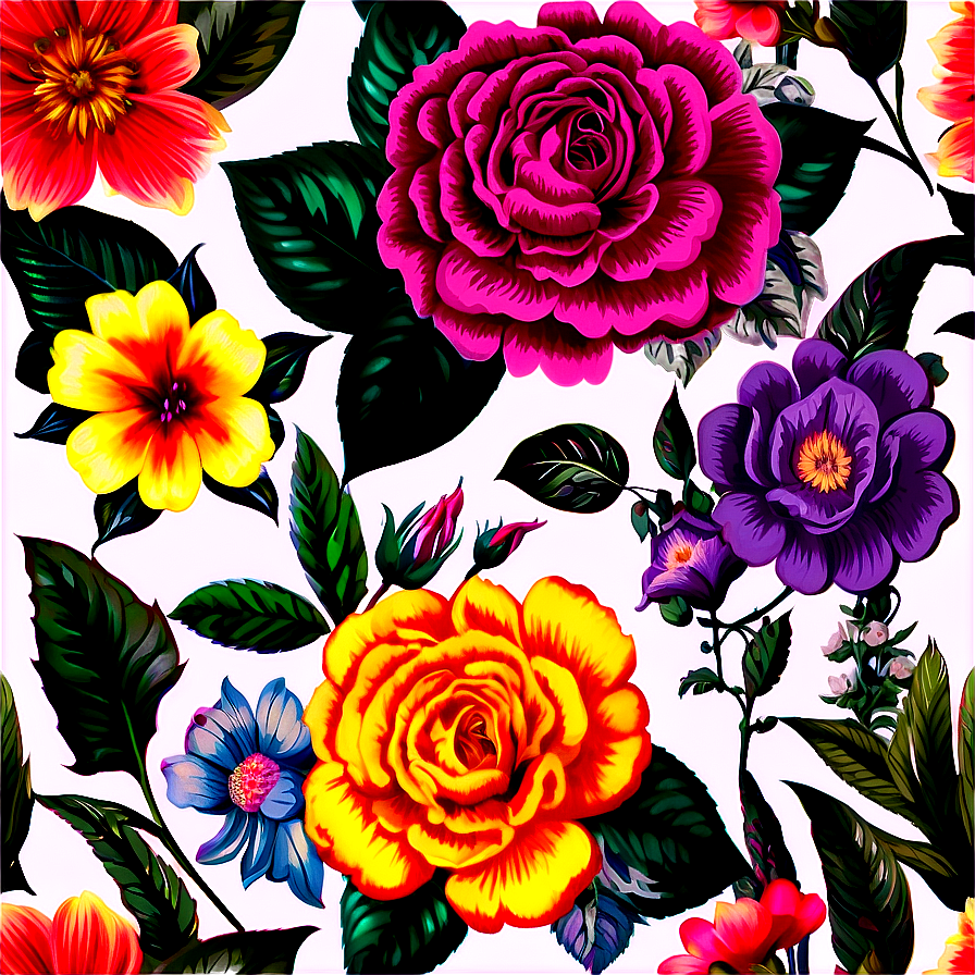 Floral Vintage Print Png 53 PNG