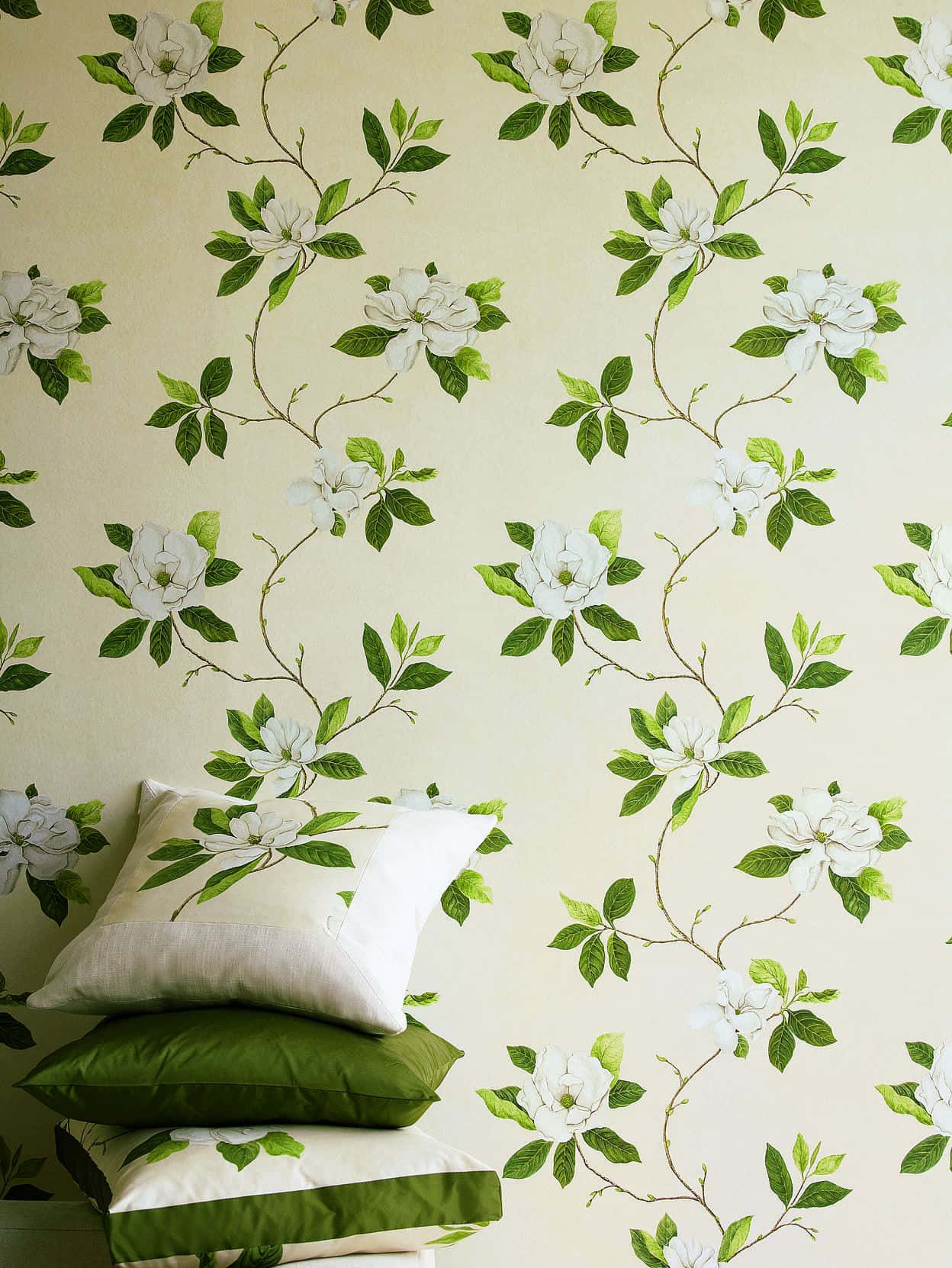 Bloem Wallpaper En Kussens Decor Achtergrond