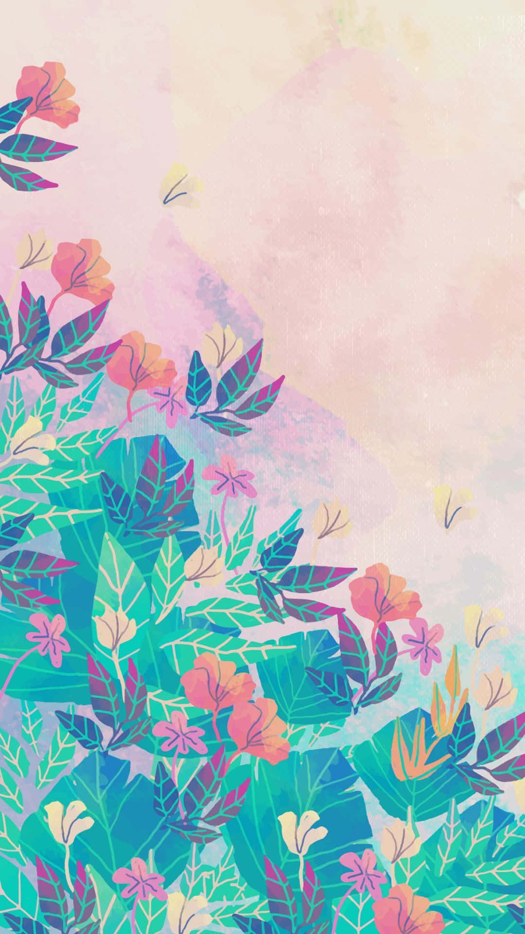 Bright and Colorful Floral Watercolor Background