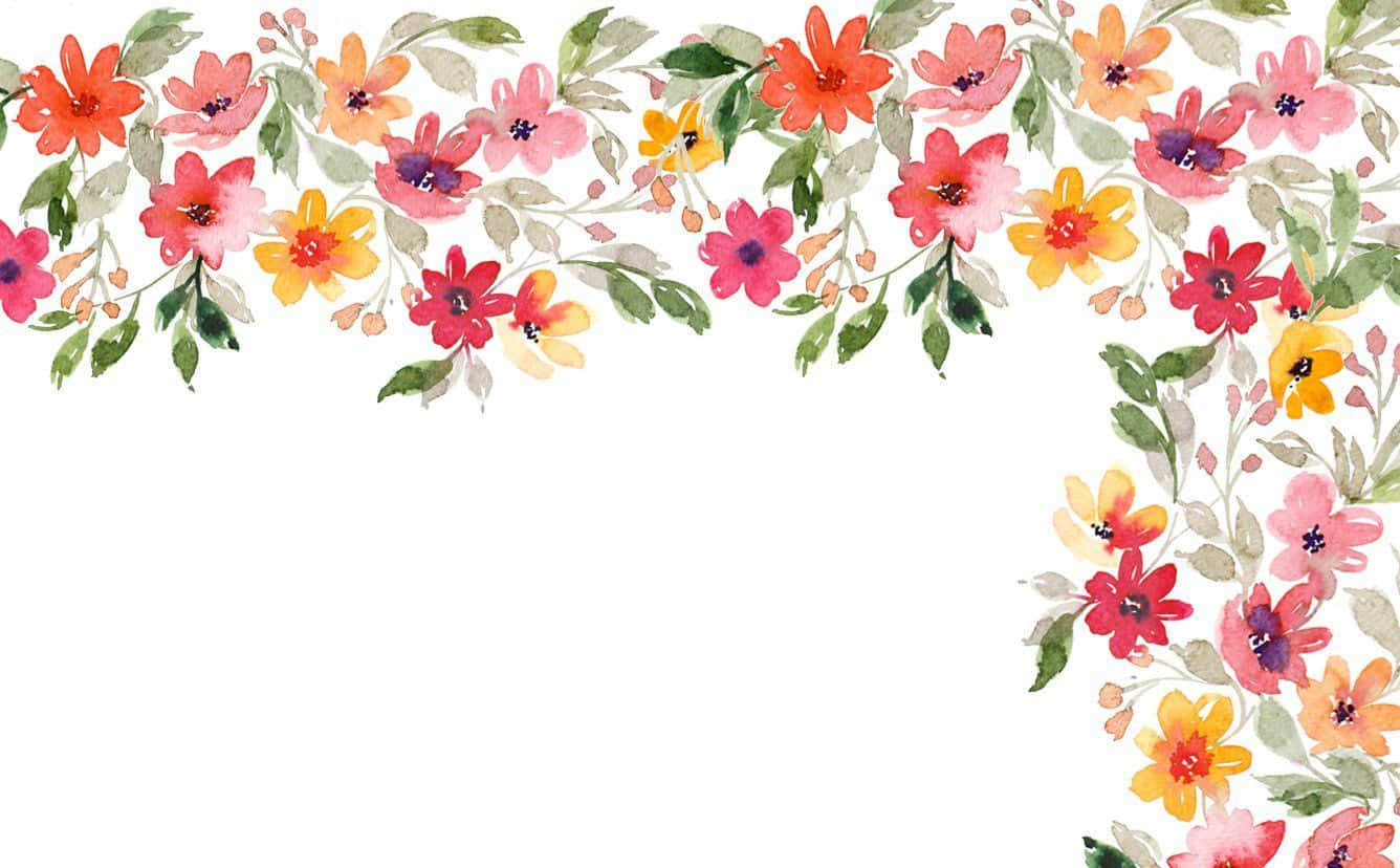 Watercolor Floral Border Png