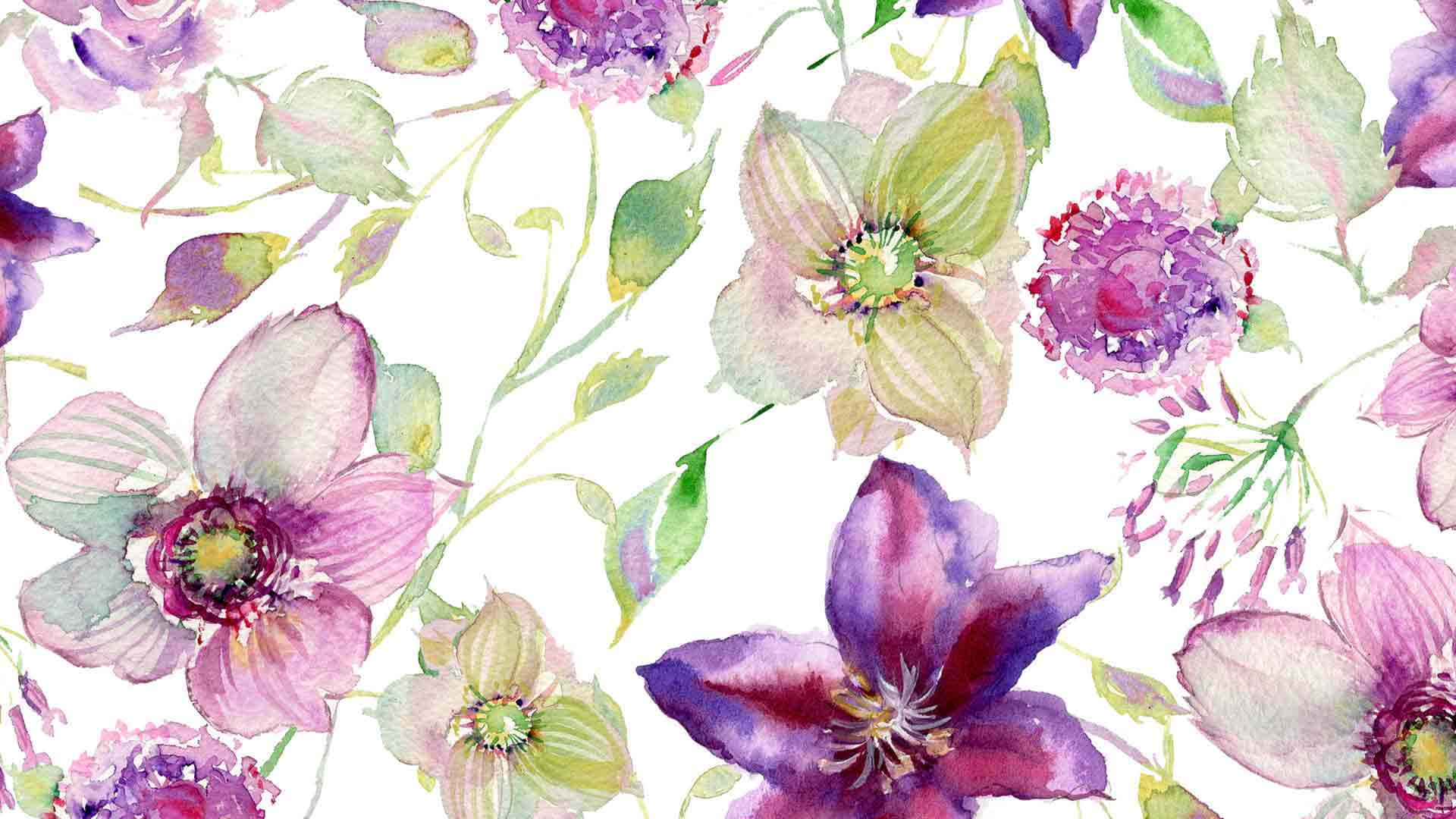 Lush floral watercolor background