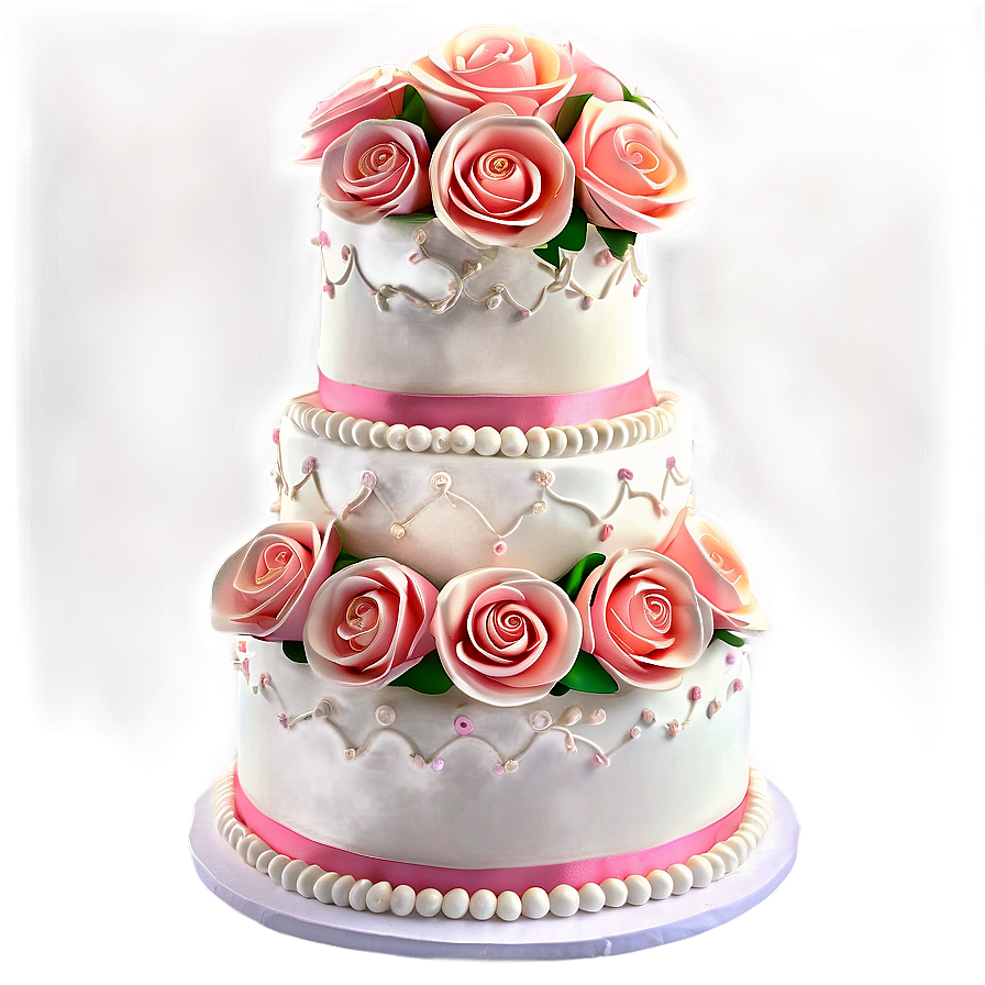 Floral Wedding Cake Png Flw81 PNG