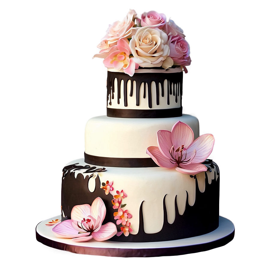 Floral Wedding Cake Png Xnh PNG