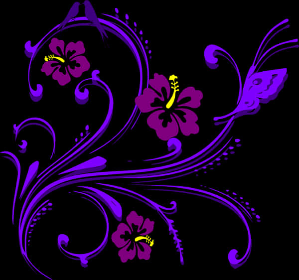 Floral Wedding Card Design PNG