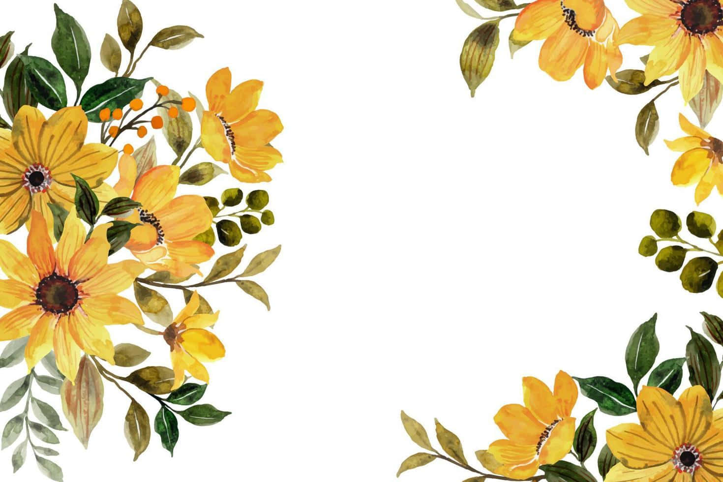 Floral Wedding Frame Design Wallpaper