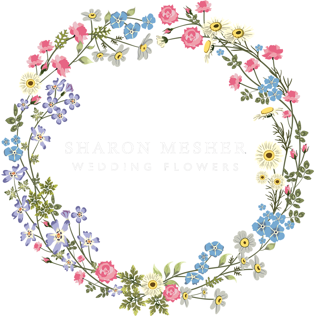 Floral Wedding Logo Sharon Mesher PNG