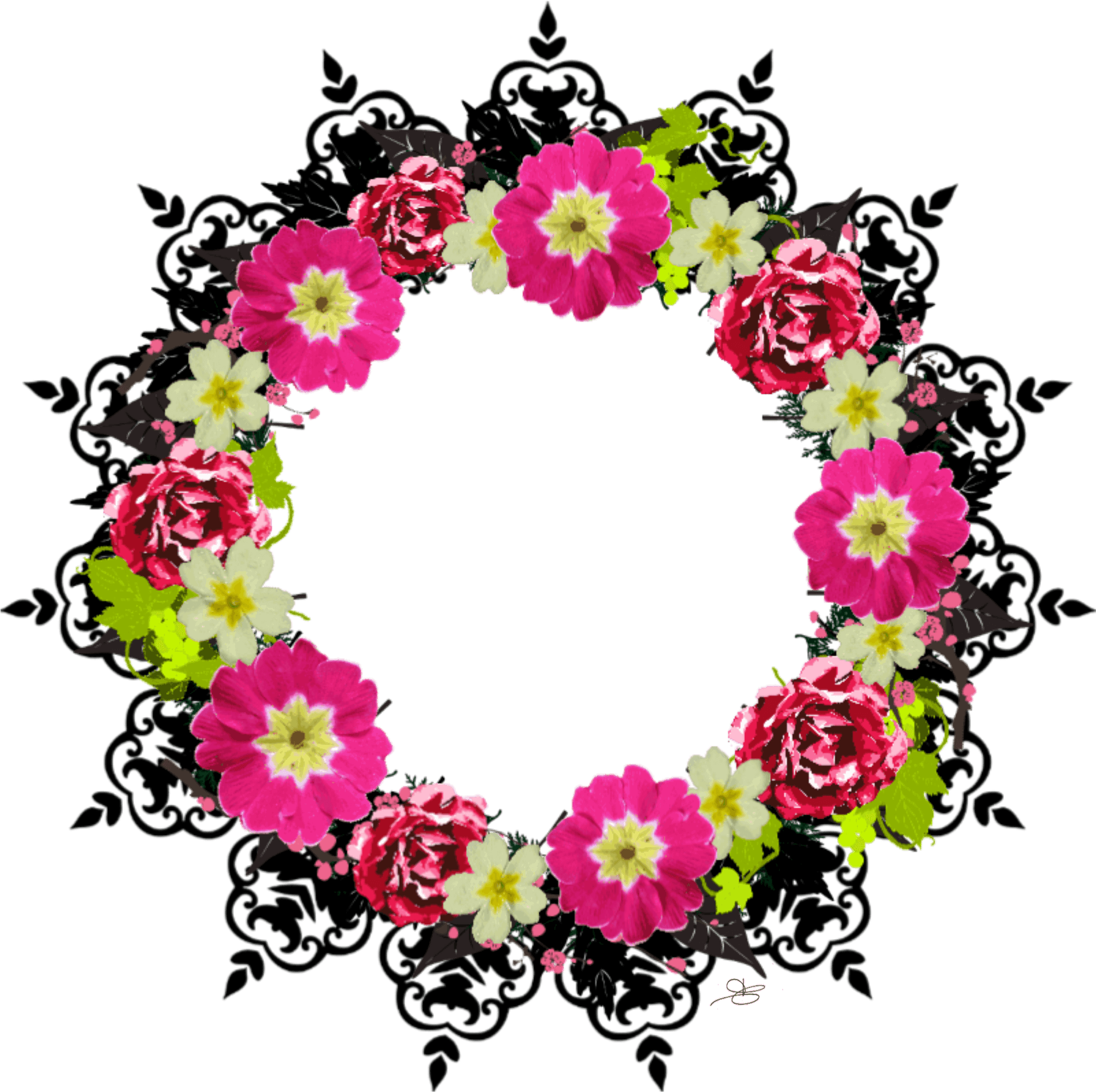 Floral Wreath Design P N G PNG