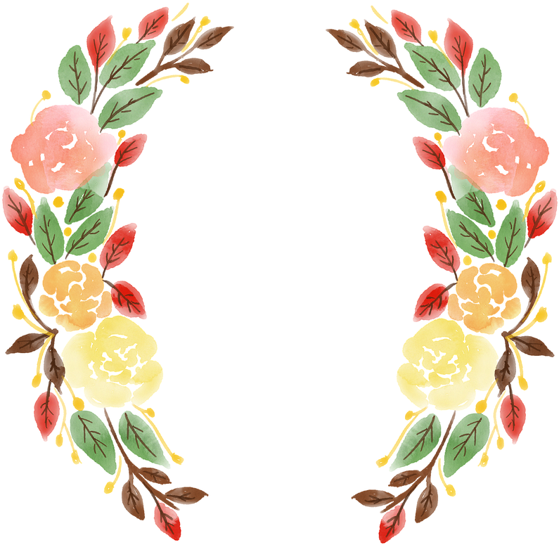 Floral Wreath Design Symmetry PNG