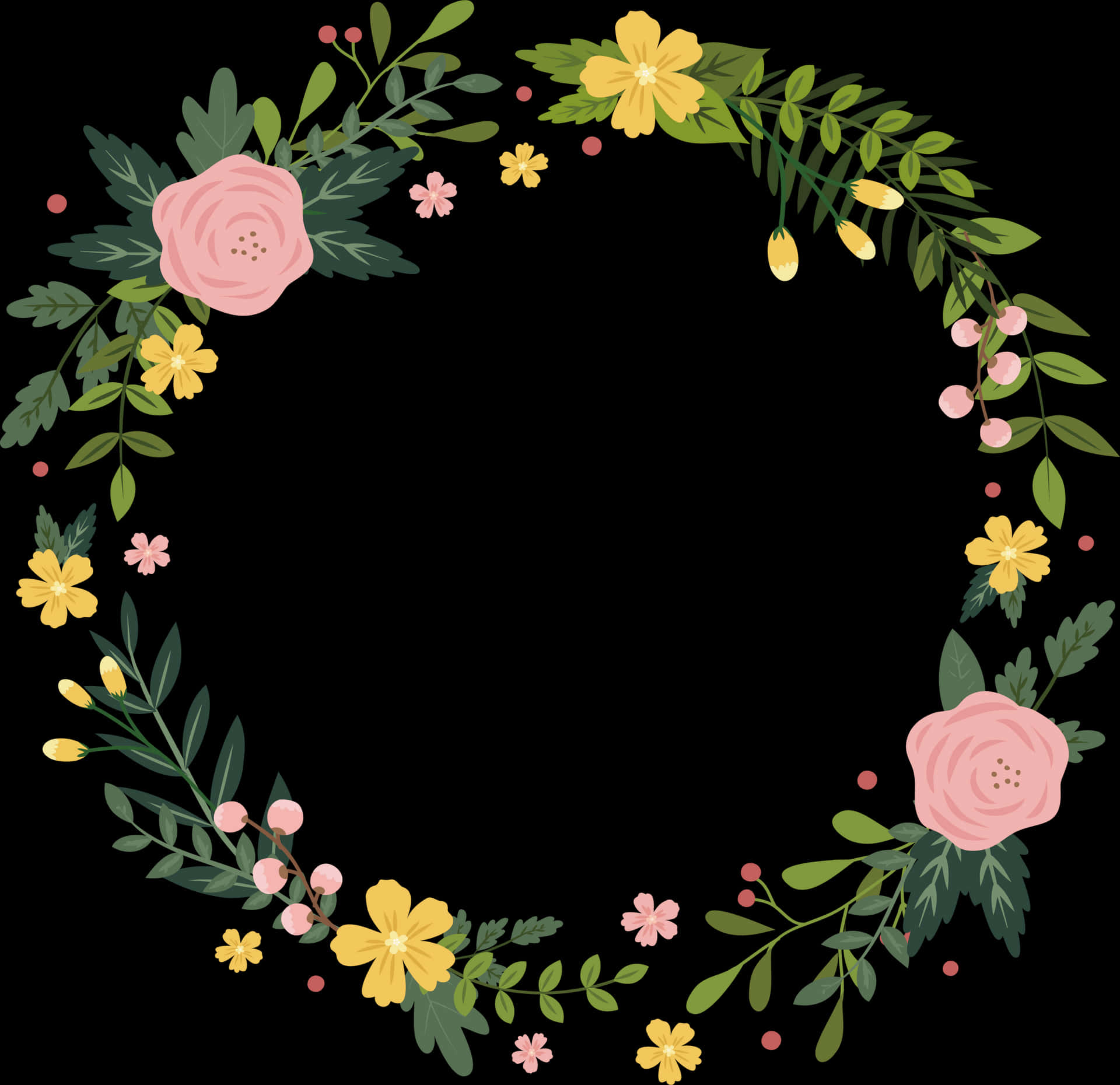 Floral_ Wreath_ Design_ Vector PNG