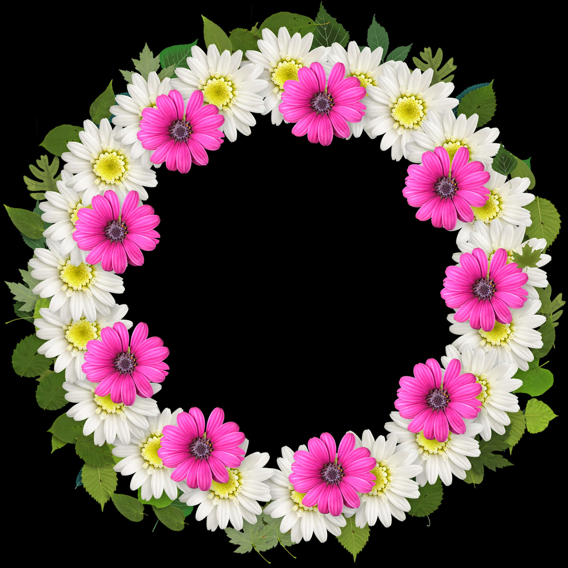 Floral_ Wreath_ Frame_ Black_ Background.jpg PNG