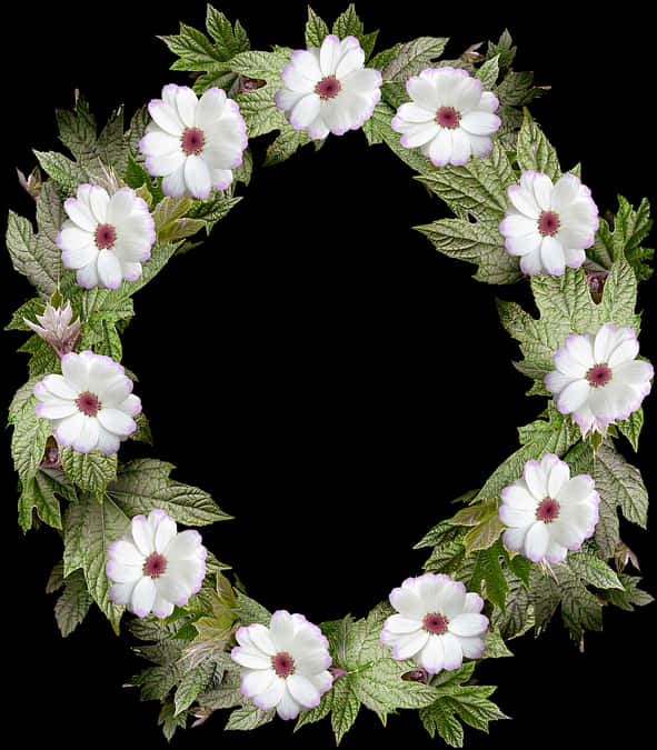 Floral Wreath Frame Design PNG