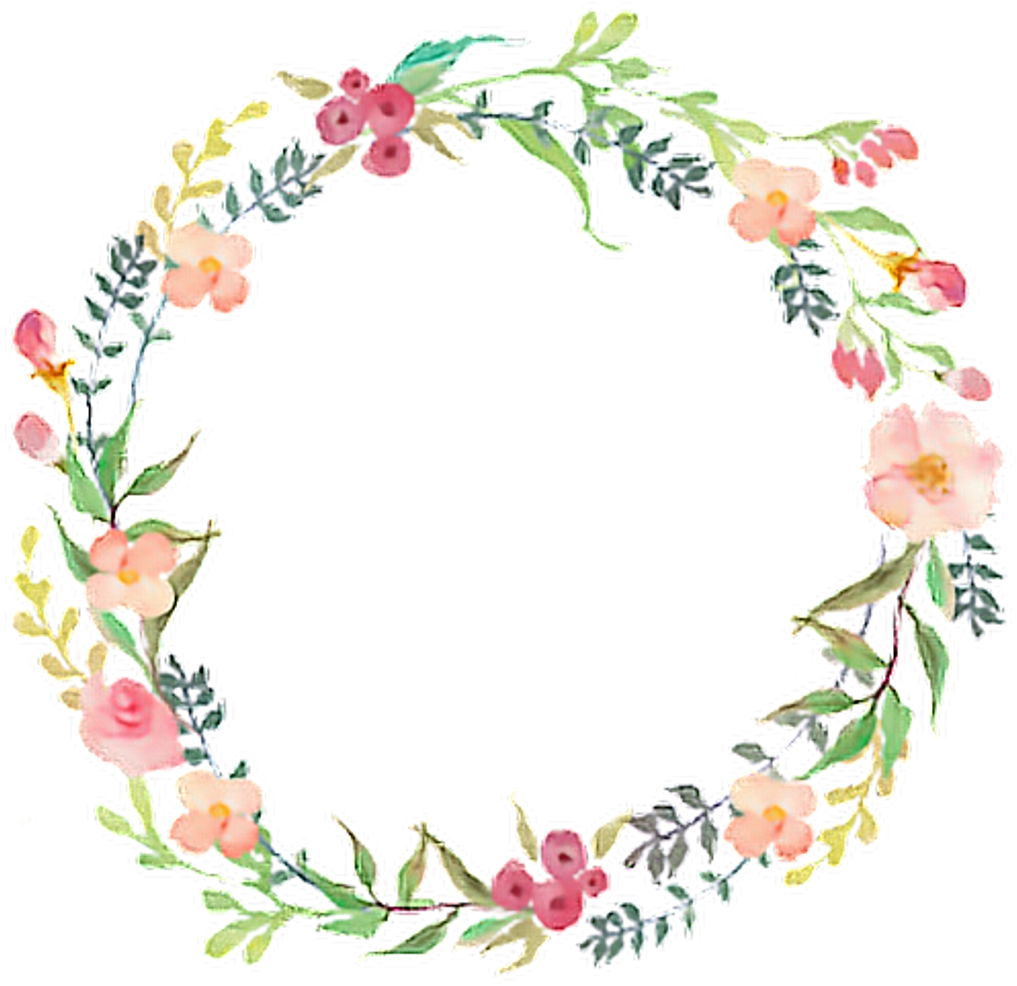Floral Wreath Watercolor Design PNG
