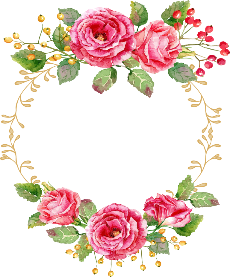 Floral Wreath Watercolor Design.png PNG