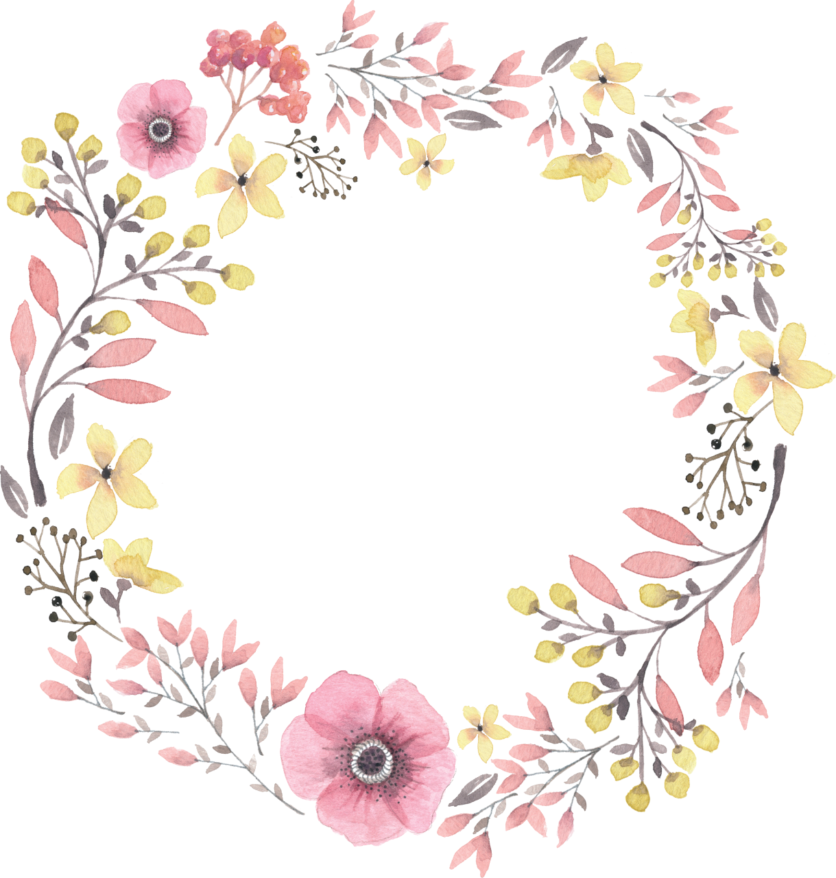 Floral_ Wreath_ Watercolor_ Design.png PNG