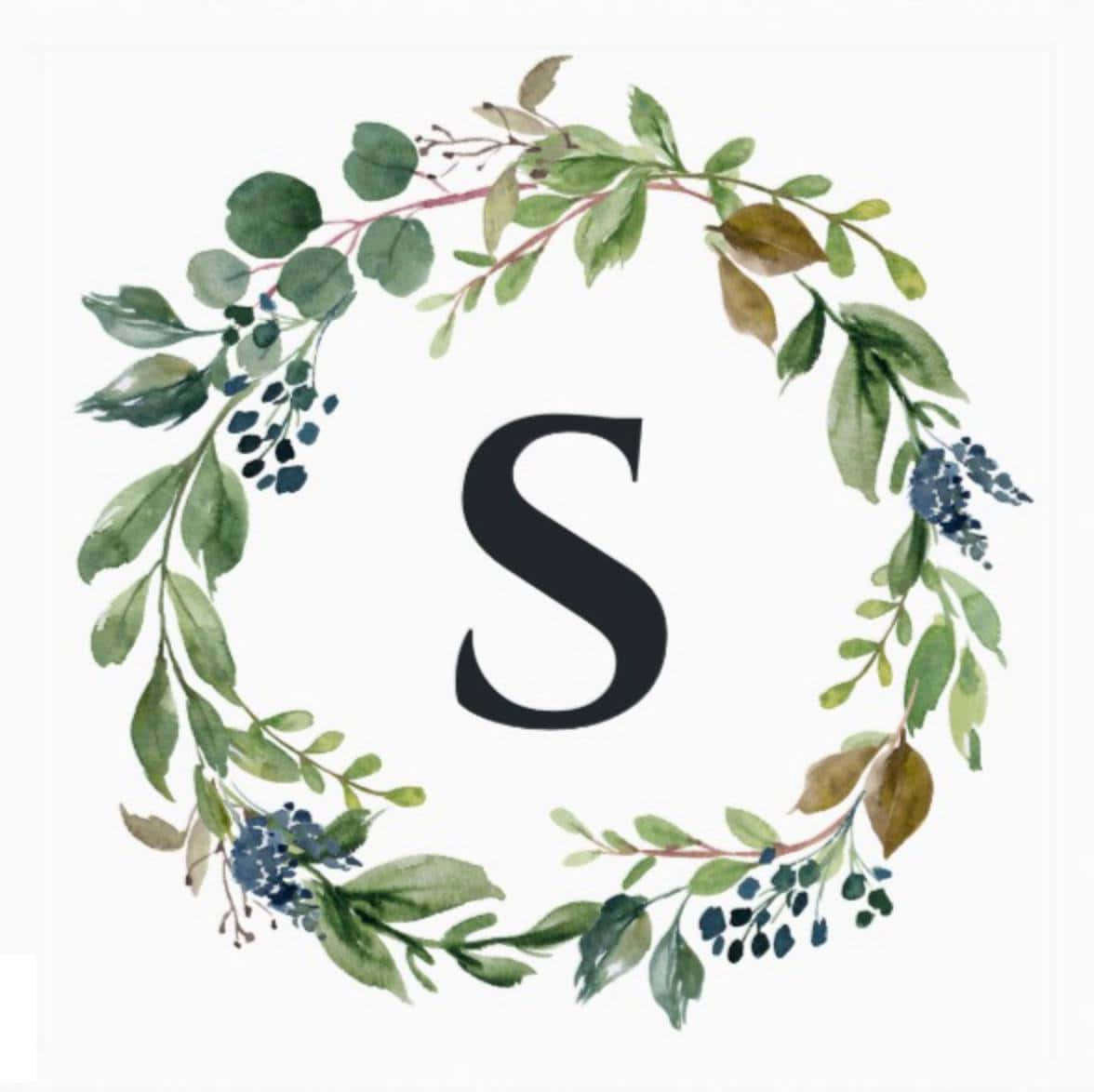Floral_ Wreath_with_ Letter_ S Wallpaper