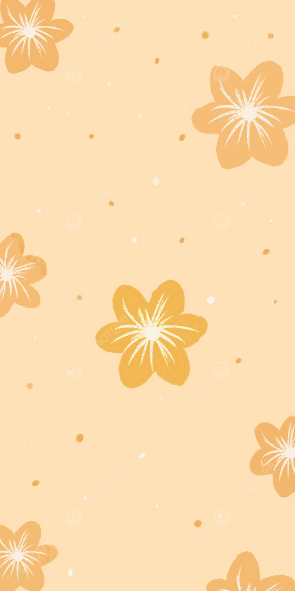 Floral Yellow Aesthetic Phone Wallpaper