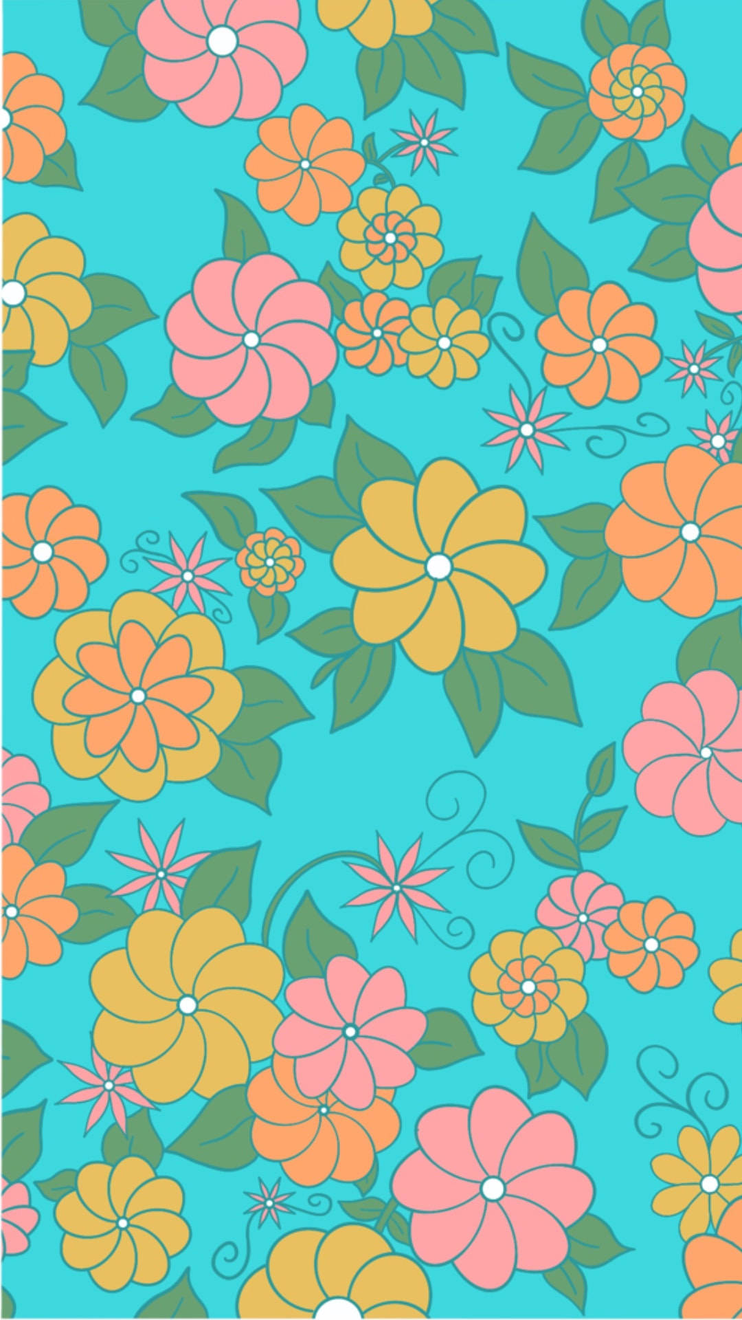 Floral Yellow Pink Phone Wallpaper
