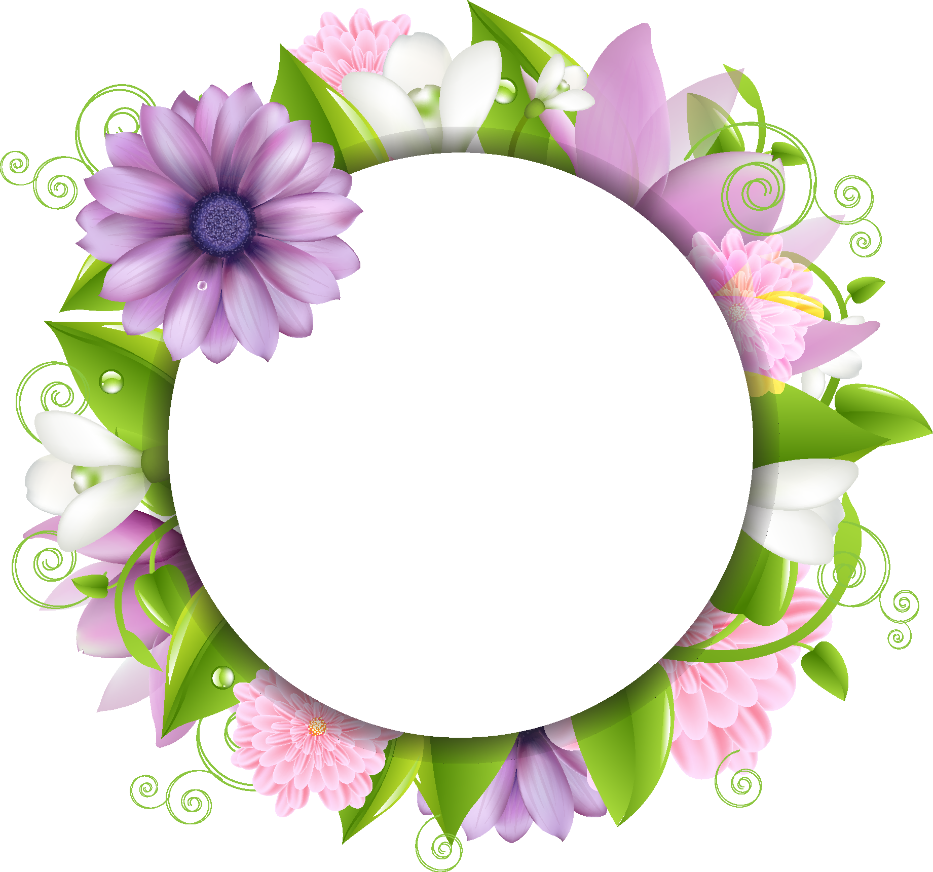 Floral_ Circle_ Frame_ Design.png PNG