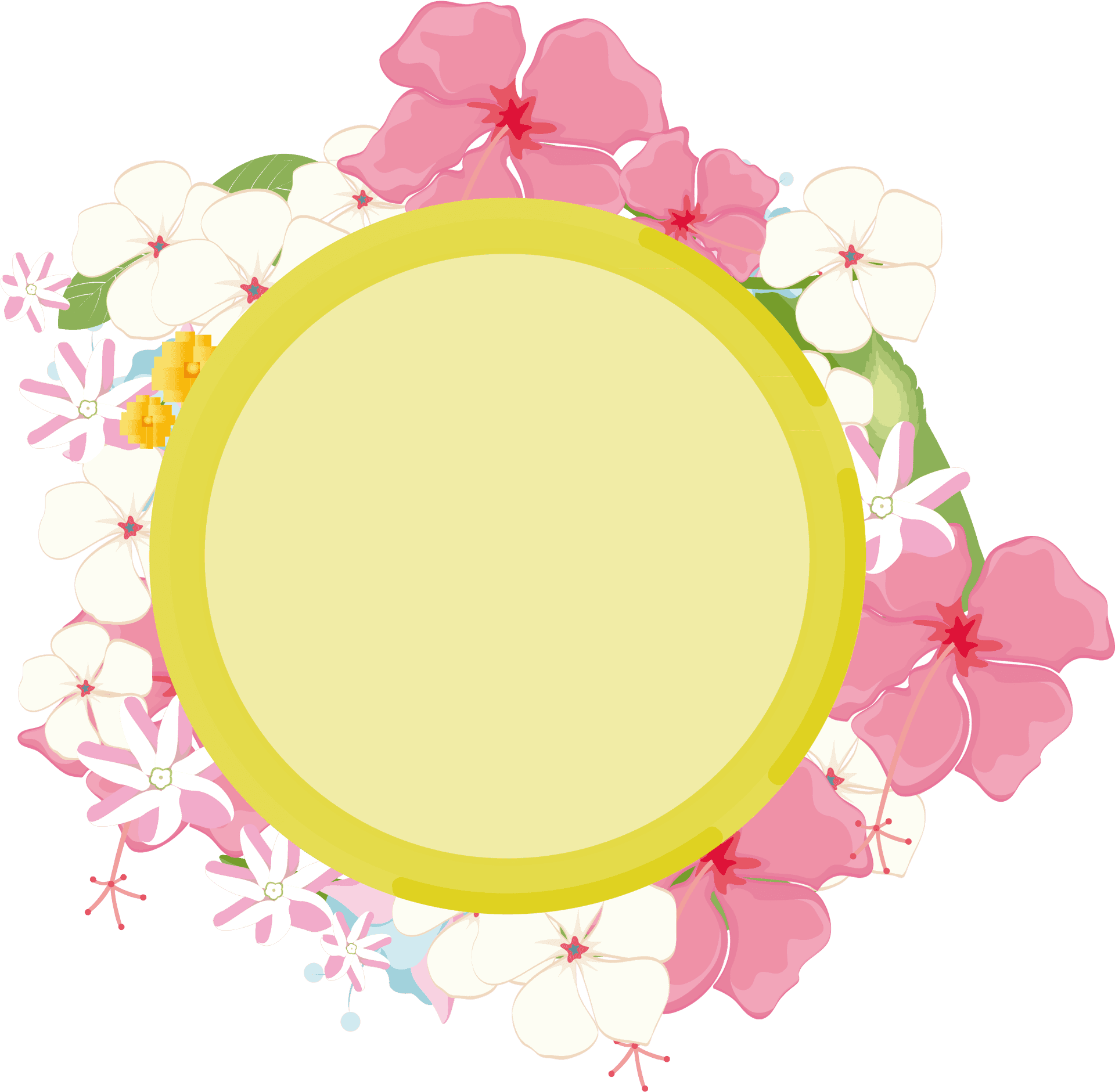 Floral_ Circle_ Frame_ Vector PNG