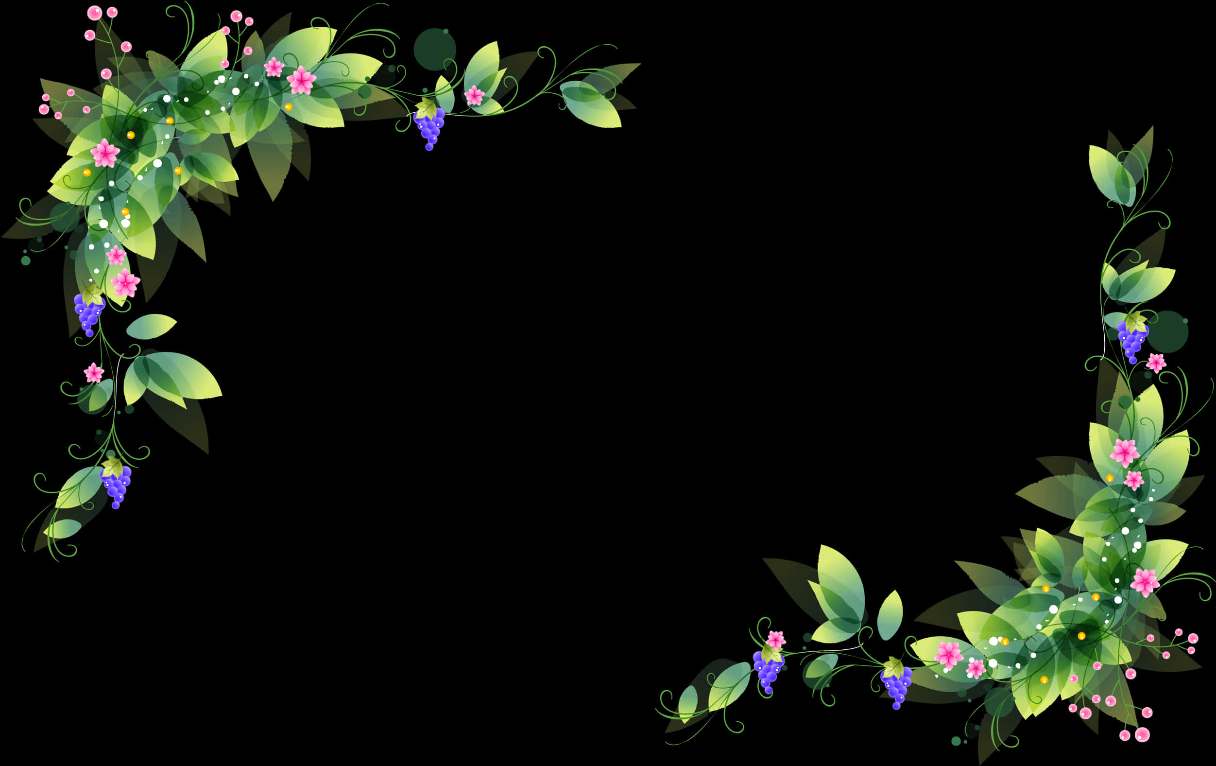 Floral_ Corner_ Border_ Design PNG